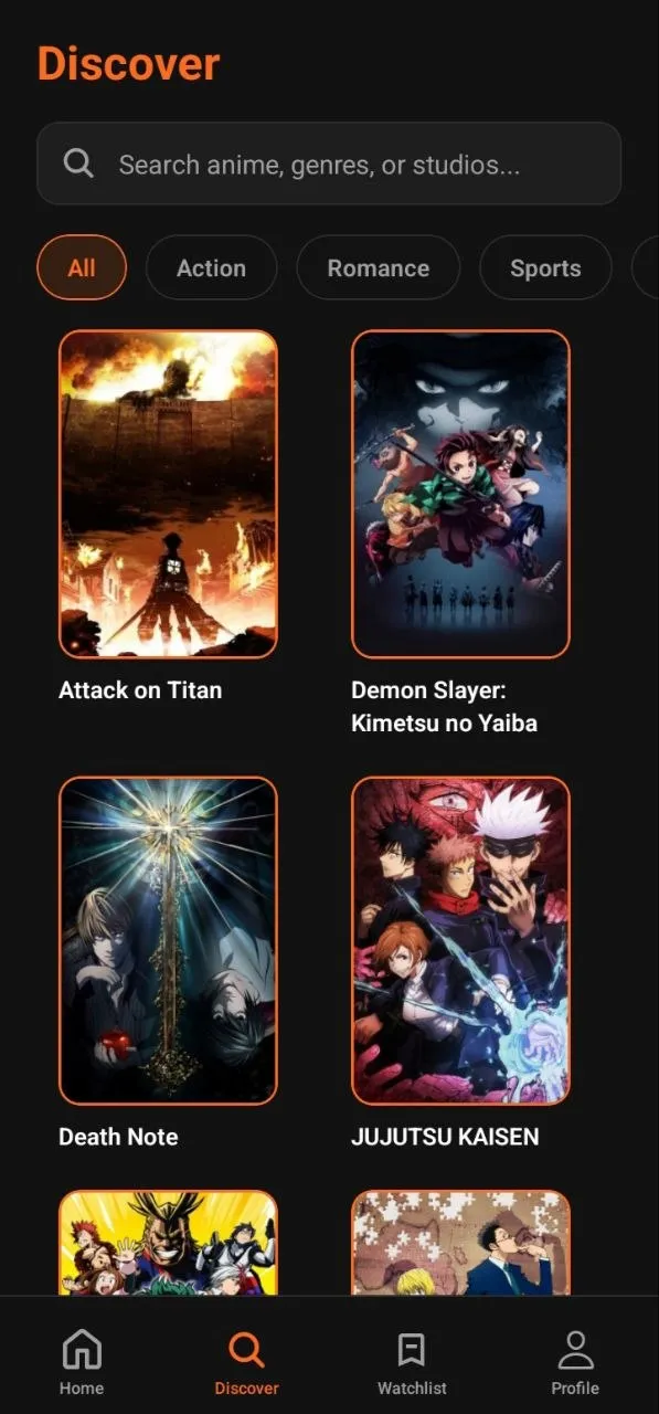 Optimized Search Screen